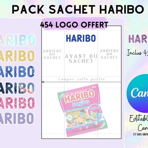 Complete model for Haribo packaging, template (template) for download + 454 logo template images, HARIBO clipart