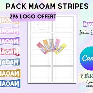 Complete model for maoam stripes packaging, template template 296 logo template images. image 1