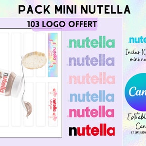 Modèle complet pour emballage mini nutella , template gabarit 103 images modèles de logo, clipart et vagues mini nutella. image 1