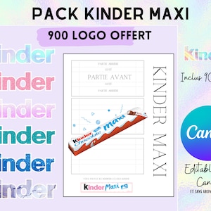 Modello completo per packaging KINDER MAXI, template template da scaricare 900 loghi immagine 1