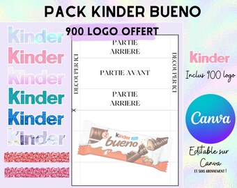 Komplettes Modell für Kinder-Bueno-Verpackung, Vorlage (Vorlage) zum Download + 900 Logos