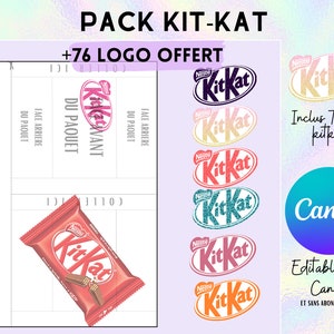 Modèle complet pour emballage KIT-KAT, template gabarit en téléchargement 76 images logo et clipart KITKAT image 1