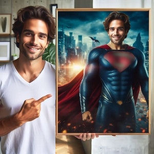 Personalized Superhero,Make Your Own Superhero Portrait,Custom Superhero Portrait,Superhero Portrait,Gift For Boyfriend,Gift For Husband