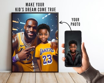 Personalized Portrait With Your Favorite Basketball Player,Gift For Basketball Lovers,Basketball Player Portrait From Your Photo,Backdrop