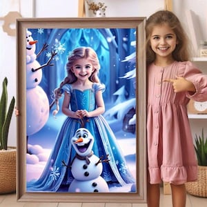Personalisierte Elsa Porträt, Benutzerdefinierte Gefrorene Elsa Porträt, Elsa Geburtstagshintergrund, Elsa Geburtstagsfeier, Elsa Einladungskarte, Elsa Geschenk, Elsa Poster