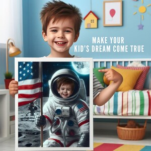 Personalized Astronaut Kid Portrait,Astronaut Kid Portrait,Custom Astronaut Kid Portrait,Astronaut Birthday Backdrop, Astronaut Invitation