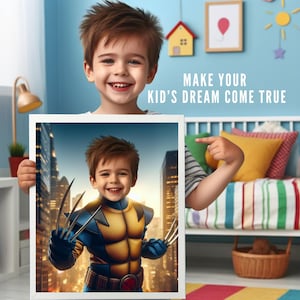 Personalized Wolverine Superhero Portrait,Wolverine Portrait,Personalized Superhero Portrait,Get Your Own Superhero Portrait From Your Photo