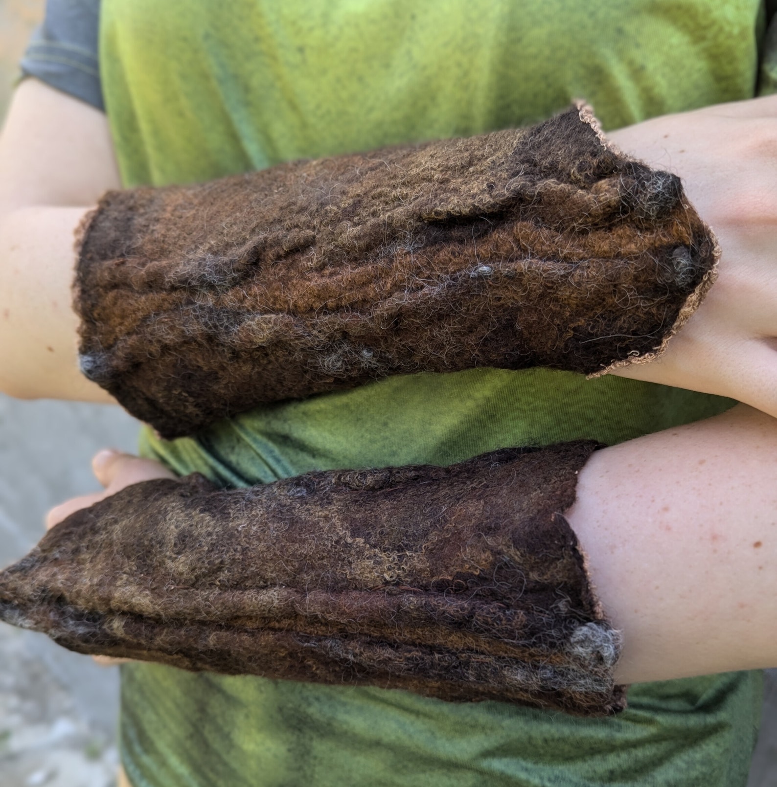 Mystic Tree Bark Bracers, Woodland Druid Armor, Forest Wool Gauntlets ...