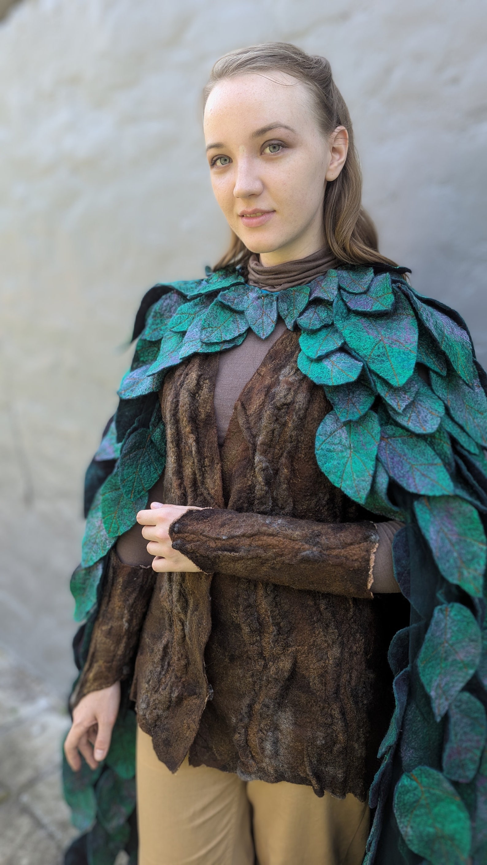 Mystic Tree Bark Bracers, Woodland Druid Armor, Forest Wool Gauntlets ...