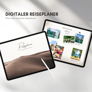 Digitaler Reiseplaner | Digitales Reisetagebuch | Urlaubsplaner | Reise-Notizbuch | Reisetagebuch | Urlaubsplaner für GoodNotes | Deutsch