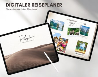 Digitaler Reiseplaner | Digitales Reisetagebuch | Urlaubsplaner | Reise-Notizbuch | Reisetagebuch | Urlaubsplaner für GoodNotes | Deutsch