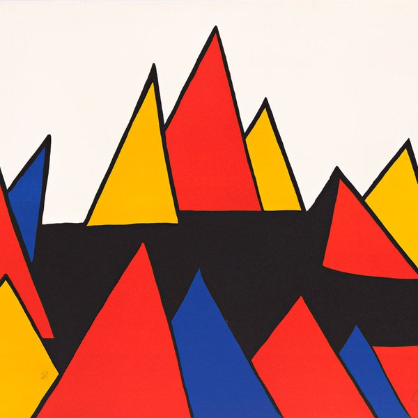 Red Pyramid by Alexander Calder 1970, 98 of 110, hand signed