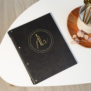 Menükarte aus Holz, Leder-Speisekarte A4/US letter, A5/US half-letter, Menü-Cover aus Leder, Menü-Cover aus Leder, Menühalter, Ordner für die Restaurant-Speisekarte