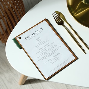 Menu board, Leather menu A4/US letter, A5/US half-letter, Leather Menu Cover, Custom Menu Cover, Menu Holder, Restaurant Menu Folder