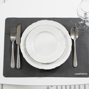 Tafelplacemat, premium leren placemat met aangepast logo, restauranttafelmat, tafelserving, eetkamerdecoratie