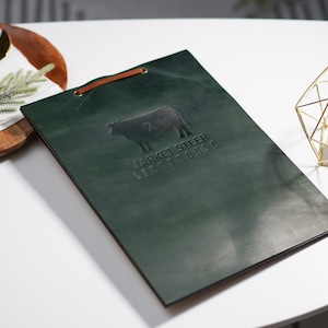 Menükarte, Leder-Speisekarte A5/US Half-Letter, A4/US Letter, Menühülle aus Leder, Menühülle nach Maß, Menühalter, Restaurant-Speisekarten-Ordner