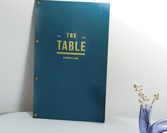 Leather Menu Board: A4/US Letter, Custom Restaurant Menu Cover