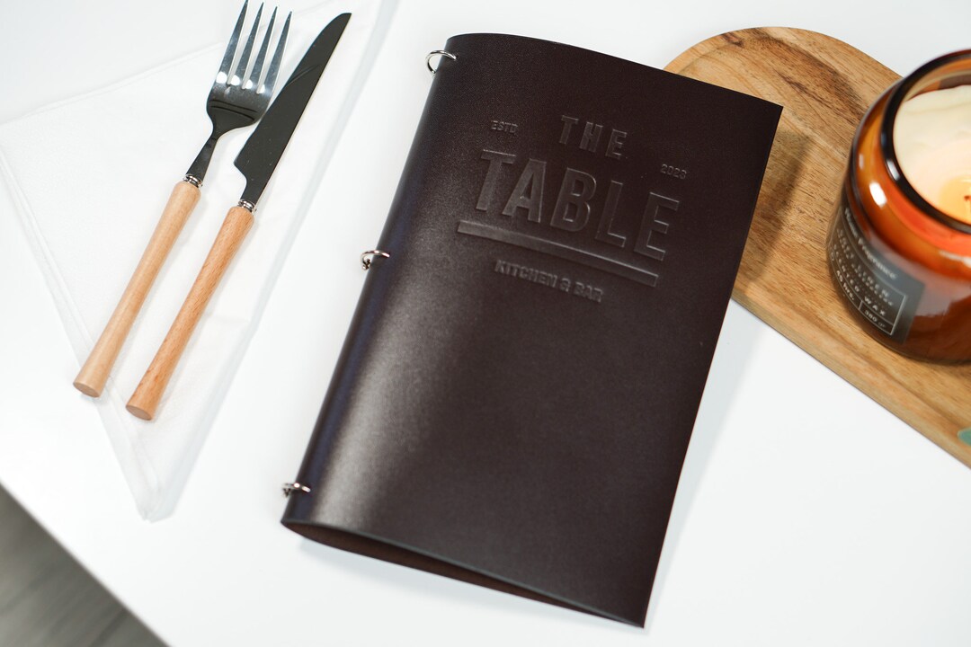 Binder Menu Holder, Custom Menu Cover A5/A4, Leather Menu Cover, Custom ...