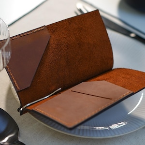 Personalisierter Vintage Leder Check Präsenter mit Clip: Geldscheinhalter mit Prägung