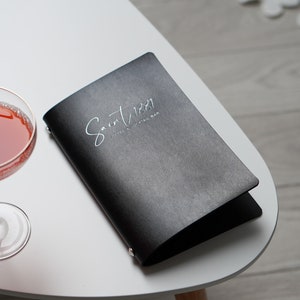 Binder Menu Holder, Custom Menu Cover A5/US Half-letter, Leather Menu Cover, Custom Menu Cover,