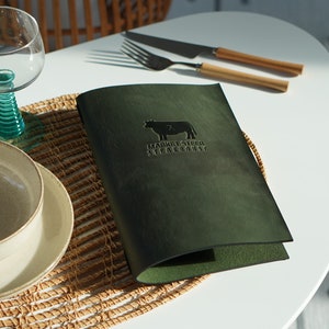 Okładka na menu, spersonalizowana okładka menu A5/US Half-letter, skórzana okładka menu, spersonalizowana okładka menu,
