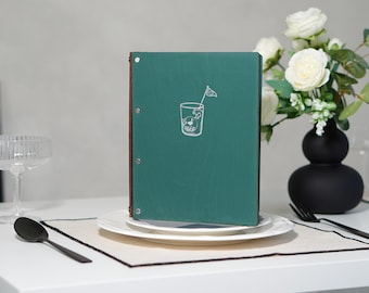 Menu with the Ring Binder,Wooden menu A4/ letter, A5/ half-letter, Wood Menu Cover, Custom Menu Cover, Menu Holder, Restaurant Menu Folder