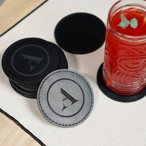 Personalized Leather Coasters: Engraved Logo, Corporate Gift
