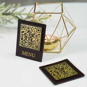QR code menu sign, Scan to view menu, cafe sign, Leather menu, menu sign, QR code menu, Restauran menu, AntiCovid menu, QR code menu