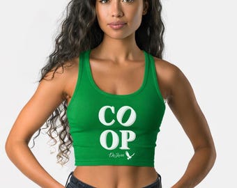 Koszulka Philly COOP Crop Top – Cooper DeJean Philly Shirt – Koszulka Eagles Game Day Crop Tee dla kobiet – Love Park Inspired Philadelphia Football Top