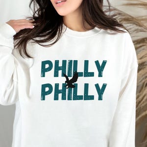 Felpa Philly Philly / Felpa girocollo da football degli Eagles / Maglione da donna per il giorno della partita di Philadelphia / Regalo per i fan di Philly