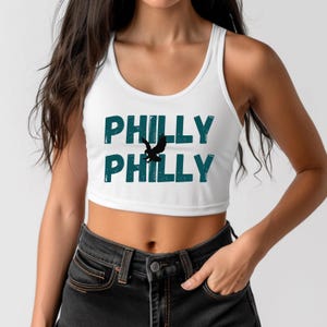 Philadelphia Crop Top - Philly Philly Shirt - Adler Spieltag Outfit für Frauen - Trendiges Fußball Crop T-Shirt - Philly Sportoberteil