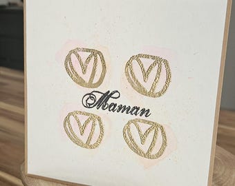 Carte cœurs aquarelle
