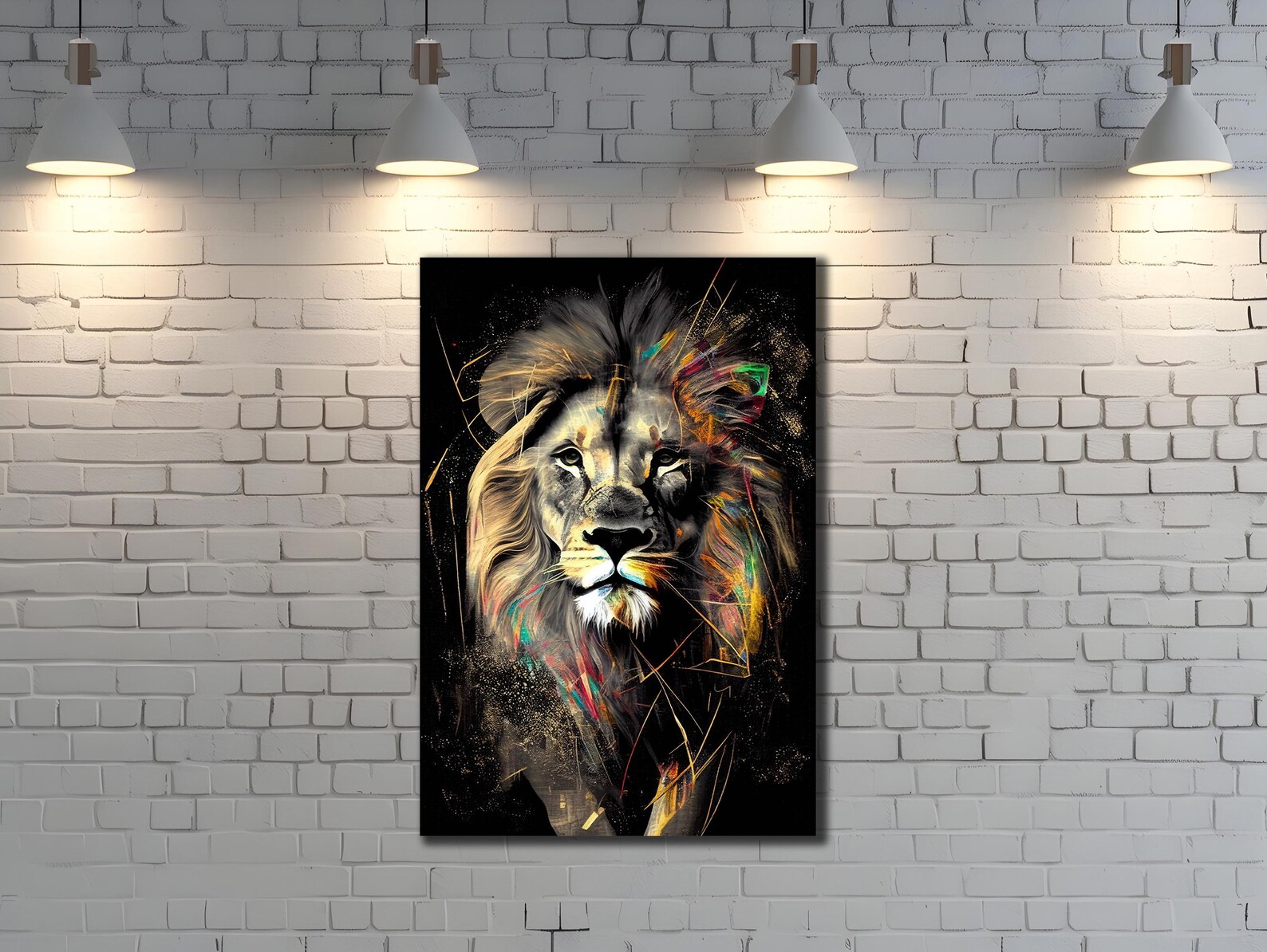 Colorful Graffiti Lion Canvas Art - Ready to Hang Print - Etsy