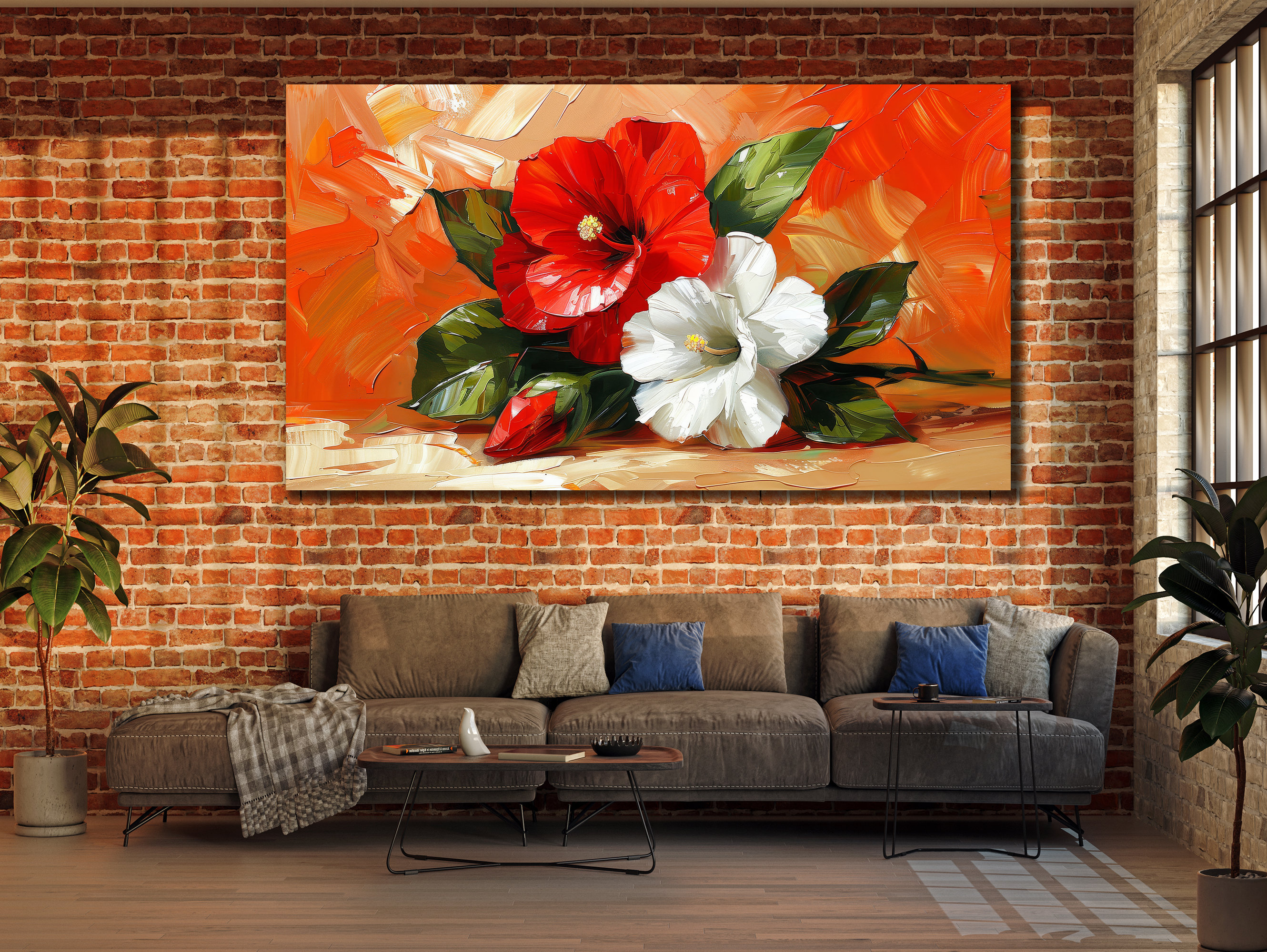 Flower Wall Art, Rose Wall Decor, Spring Floral Canvas Print Art, Ready