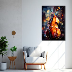 Violin Canvas Wall Art, Musicians Canvas Print, Colorful Graffiti Wall Decor,Streert Art, Violinist Canvas Gift, Musical Instruments Poster