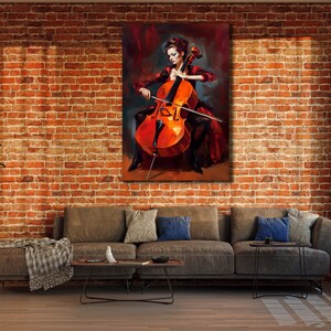 Woman with Violin Canvas Art, Abstract Violinist Canvas Painting, Musician Girl Canvas Wall Art, Wall Hanging Canvas, Music Wall Art, Poster