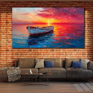 Sailing Ship Canvas Painting, Ship Canvas Art Print, Sailboat Home Decoration, Ship Canvas Wall Decor, Home Wall Decor, Ship Print on Canvas