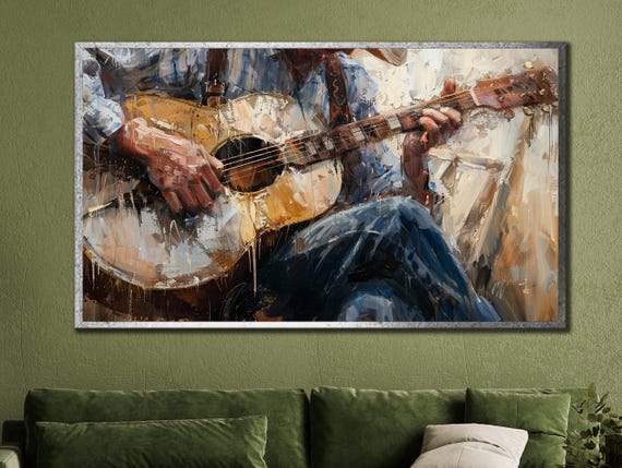 Jazz Guitar Canvas Art Print: Modern Music Wall Decor - Etsy