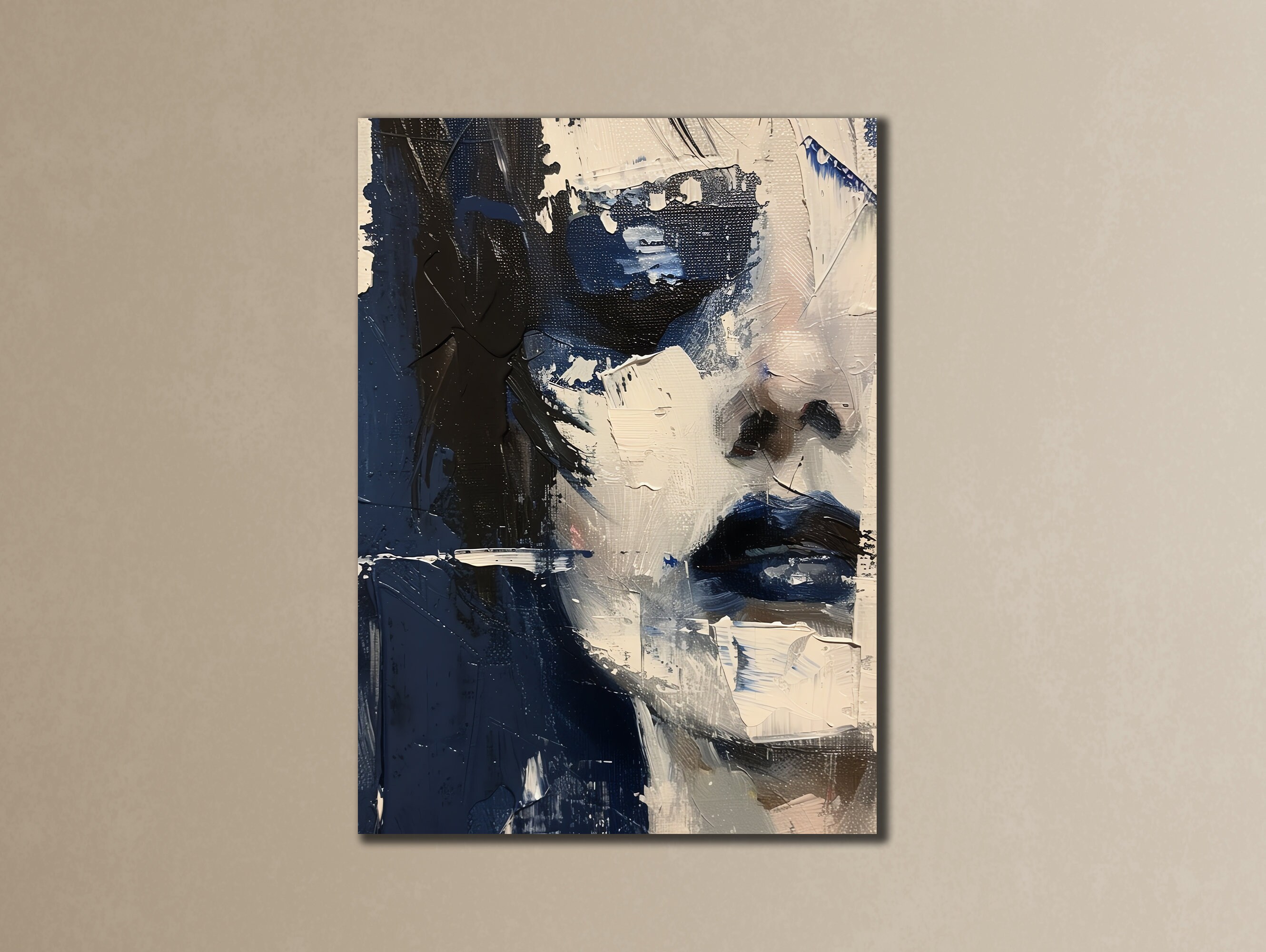 Abstract Woman Face Canvas Painting, Graffiti Pop Art Print - Etsy