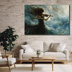 Violin Canvas Wall Art, Musicians Canvas Printing, Violin Wall Decor, Dining Room Decor, Violinist Canvas Gift, Musical Instruments Poster