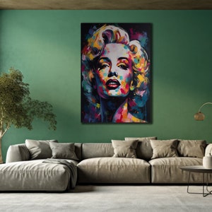 Marilyn Monroe Canvas Painting, Print for Bedroom Decor, Colorful Print Art,  Iconic Celebrity Canvas Painting,Wall Home Decor Poster