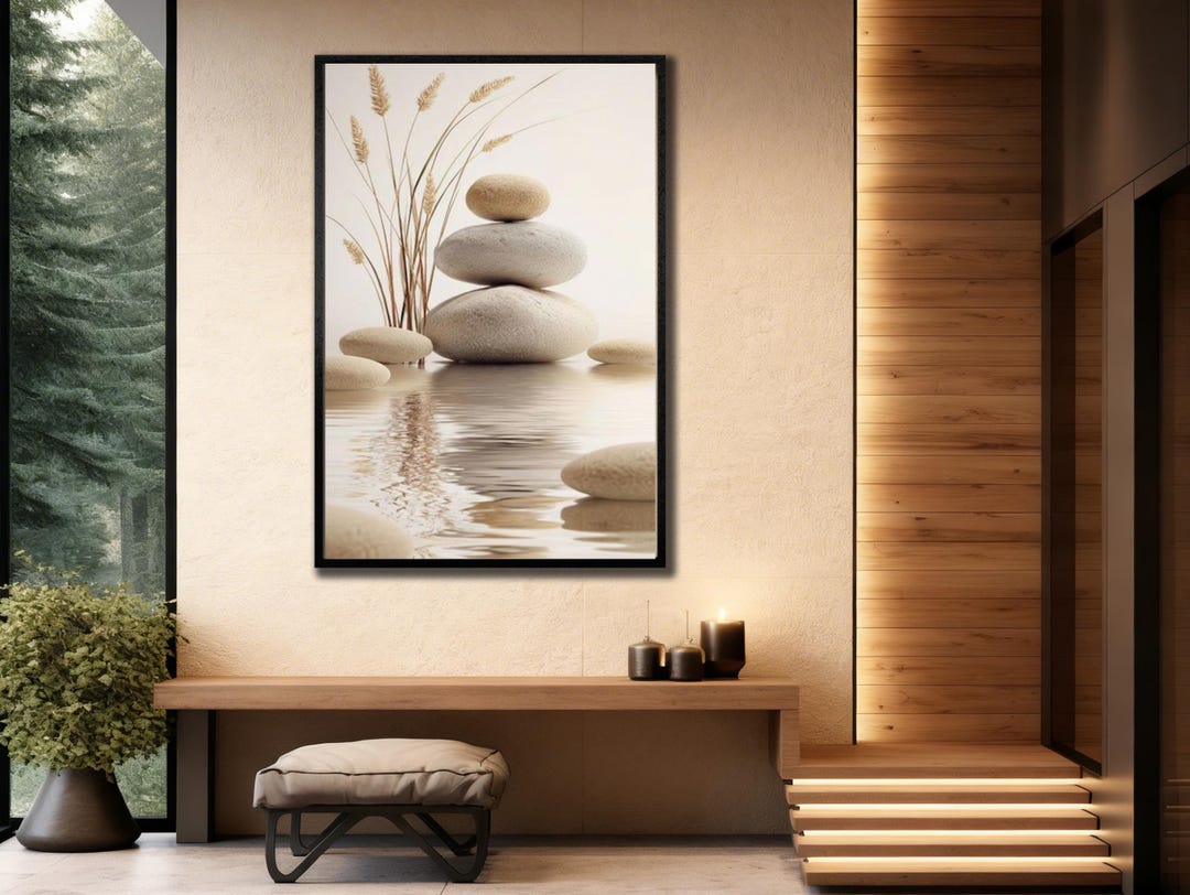 Spa Canvas Art: Zen Stone Stack - Meditation Wall Decor - Etsy