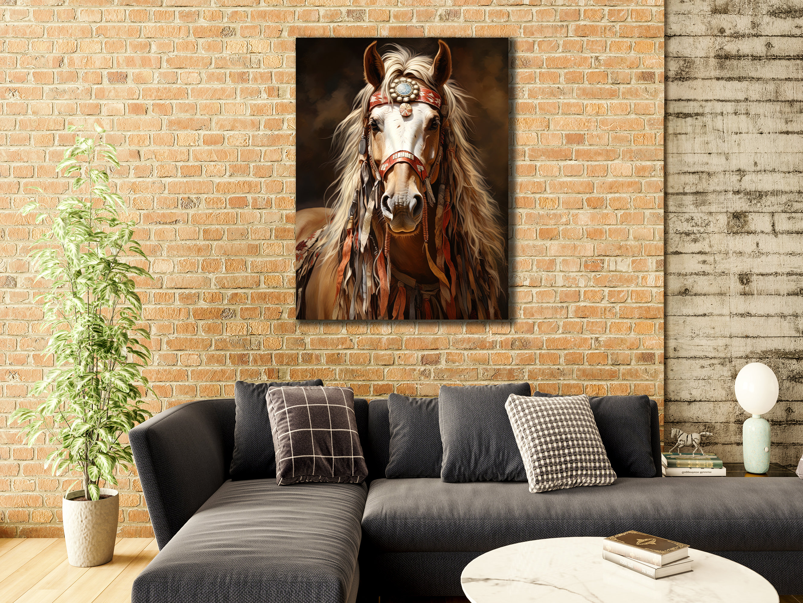 War Horse Canvas Print, Native American Wall Art, Warrior Decor - Etsy