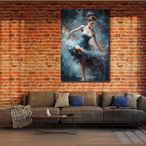 Ballerina Canvas Art Print, Dancer Wall Art, Girl Wall Art Print, Ballerina Wall Art, Painting Canvas, Woman Poster, Wall Hanging Canvas
