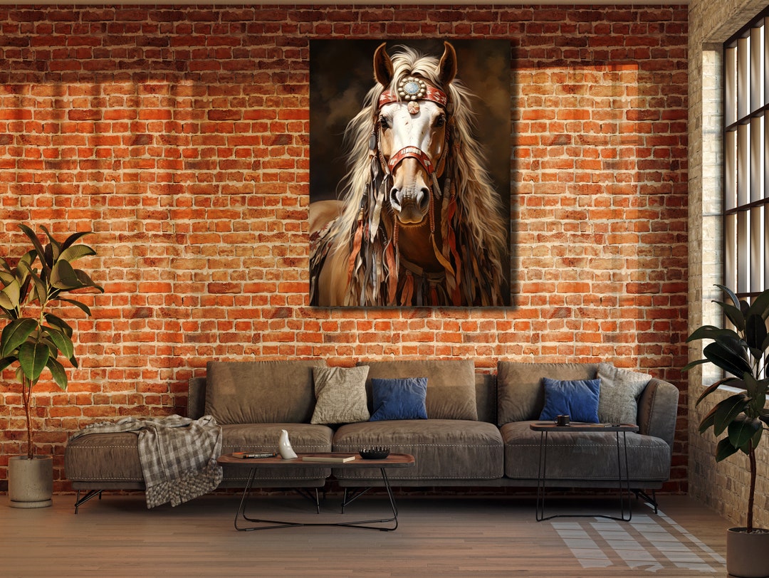 War Horse Canvas Print, Native American Wall Art, Warrior Decor - Etsy