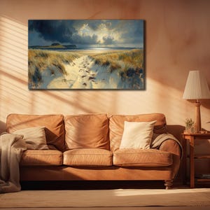 Impression artistique sur toile La plage, toile de plage de dunes de sable, décoration murale pour maison, impression d&#39;image pour mur, art mural paysage marin, décoration d&#39;intérieur