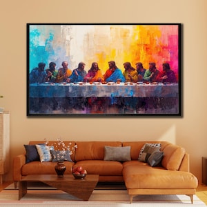 The Last Supper Jesus Canvas, Religious Poster, Christianity Wall Decor, Canvas Gifts, Jesus Wall Art, Jesus with Disciples Art, Home Decor