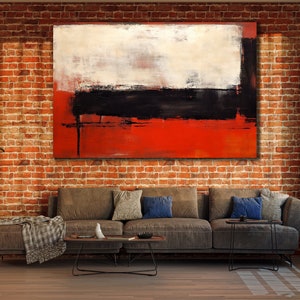 Black and Red Print Canvas, Abstract Wall Art,Canvas Painting, Expression Art, Mark Rothko Style Wall Decor, Minimalist Canvas Poster Canvas