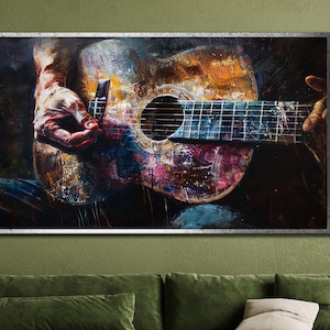 Guitarist Painting, Music Wall Art, Jazz Singer Canvas Art, Music Wall Decor, Modern Wall Art, Musical Instruments Print Art, Guitar Artwork