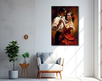 Flamenco Dancer Canvas Art, Woman Wall Decor, Home Office Print